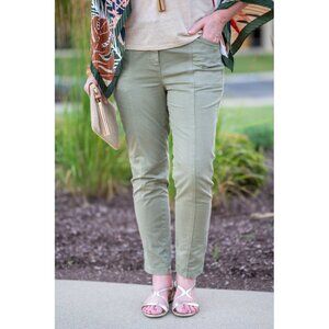 Chico's Secret Stretch Casual Utility Slim Ankle Pants in Sage Leaf